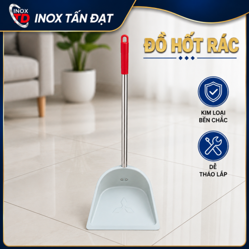 Đồ Hốt Rác Kim Loại Tháo Lắp Cán Dài 76cm Bền Chắc Dễ Sử Dụng