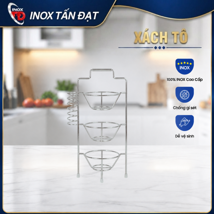 Xách Tô Inox 3 Tầng 4 Tầng Đa Năng Chống Gỉ Tiện Lợi Inox Tấn Đạt