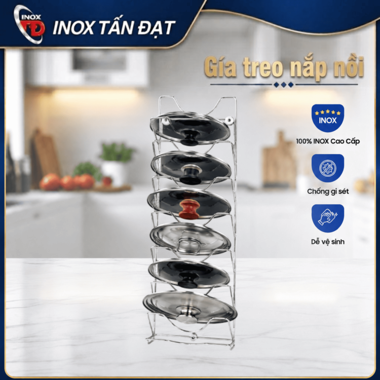 Giá treo nắp nồi inox 201