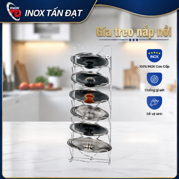 Giá treo nắp nồi inox 201