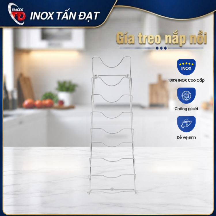 Giá treo nắp nồi inox 201
