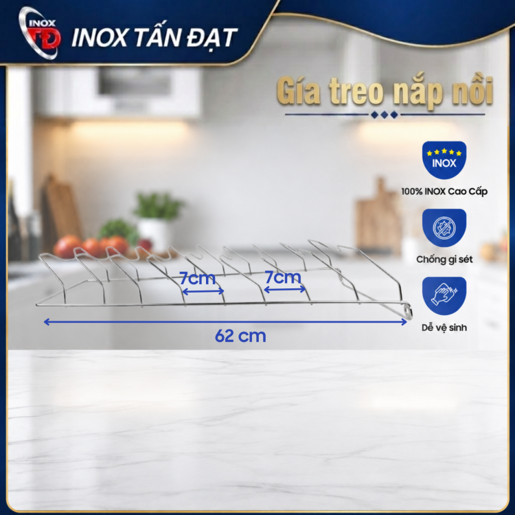 Giá treo nắp nồi inox 201