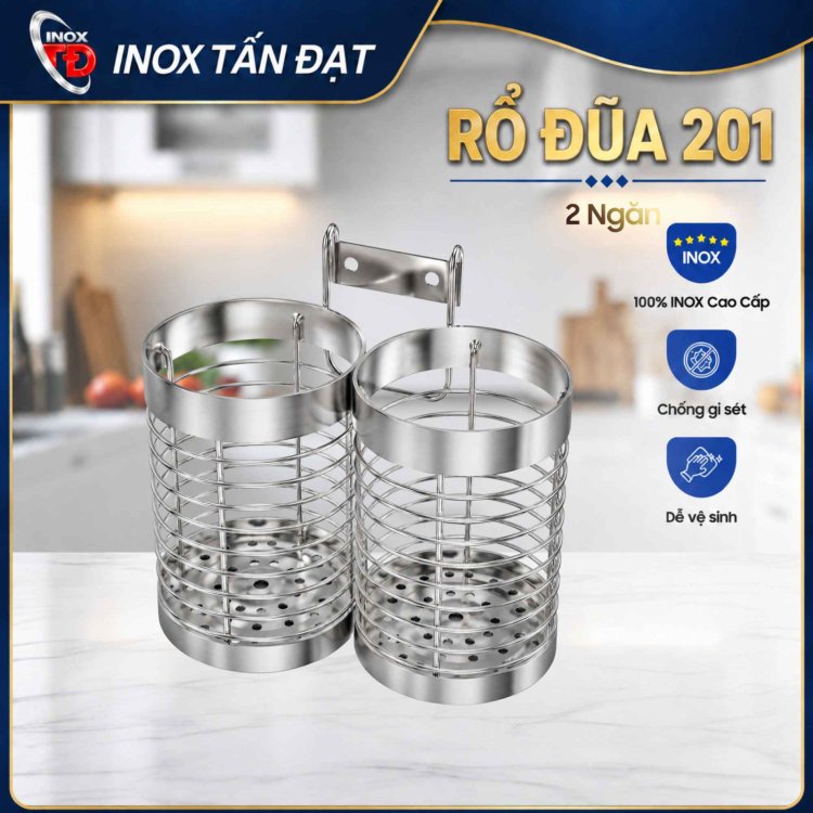 Rỗ đũa tròn inox 201