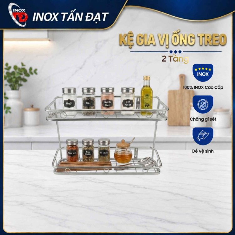KỆ GIA VỊ ỐNG TREO