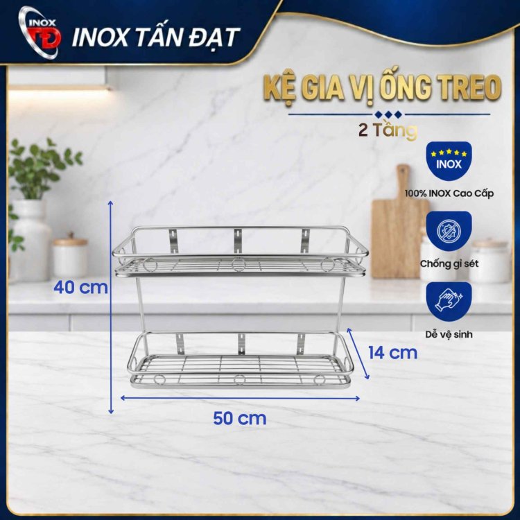 KỆ GIA VỊ ỐNG TREO