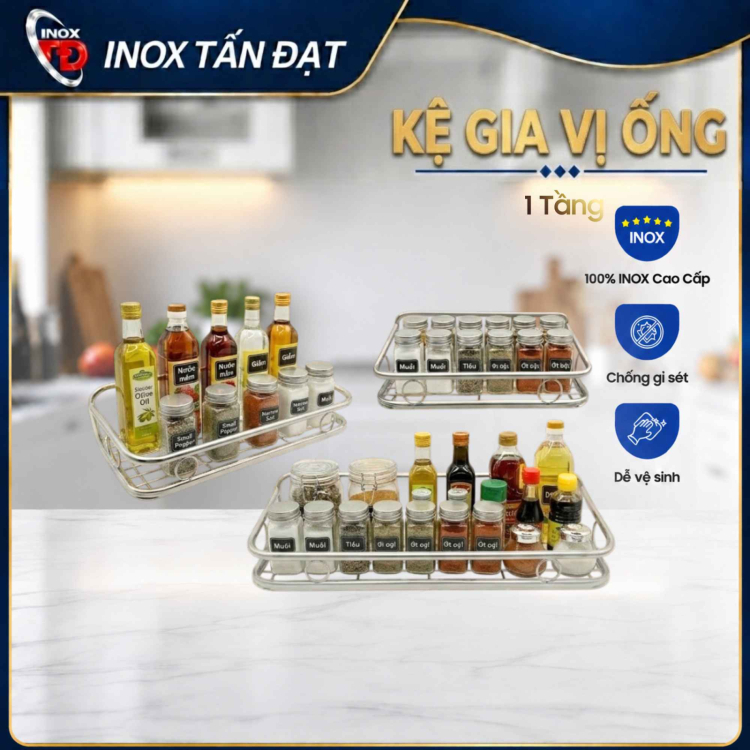 KỆ GIA VỊ ỐNG 1 TẦNG