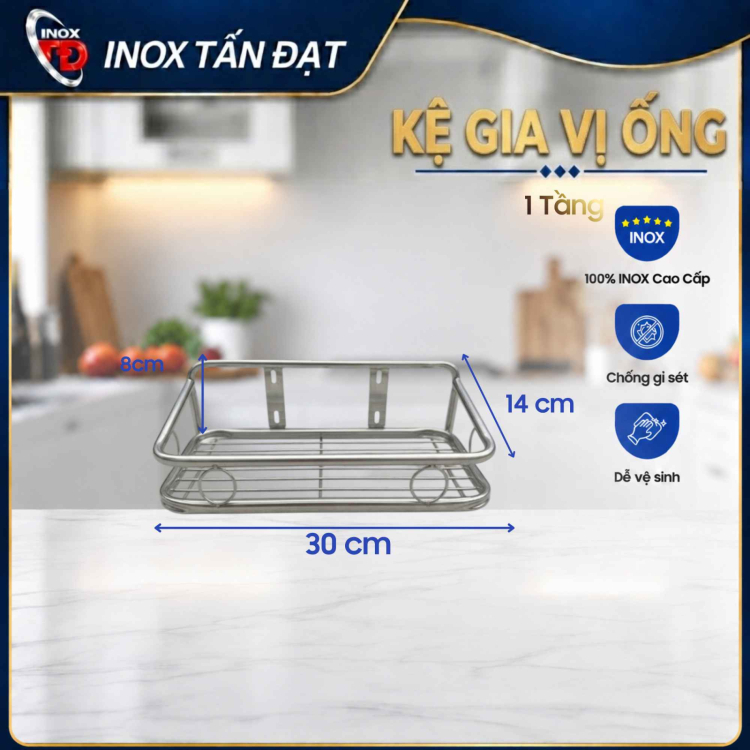 KỆ GIA VỊ ỐNG 1 TẦNG